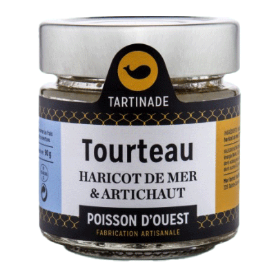 Bocal de tourteau, haricot de mer & artichaut