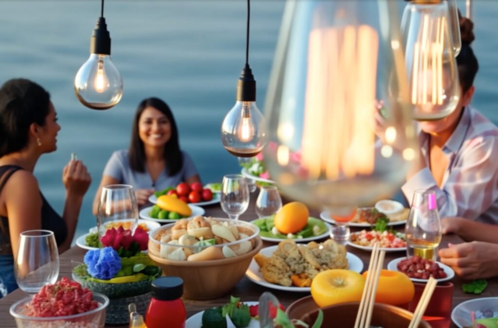 Apéro au bord de la mer avec les conserves Madame Corail