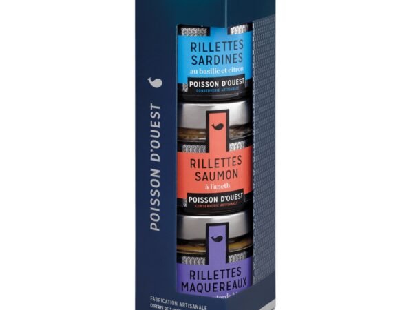 Coffret de 3 recettes iconiques Poisson d’Ouest : rillettes de sardines, de saumon et de maquereaux